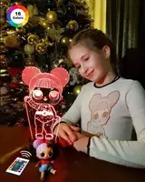 3D нічник "ЛОЛ 2" (ВОЛІЧНЕ ЗОБРАЖЕННЯ)пульт ДК + мережевий адаптер + батарейки (3ААА) 3DTOYSLAMP