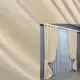 Комплект (2шт. 1,5х2,7м.) готовых штор лён. Цвет молочный. Код 1747ш 33-0701