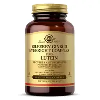 Натуральная добавка Solgar Bilberry Ginkgo Eyebright Complex Plus Lutein, 60 капсул