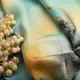 Ткань плательная атлас шелк стрейч бірюза