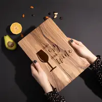 Дошка обробна M "Don't cry drink wine" з горіха