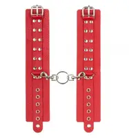 Наручники Leather Rastraints Hand Cuffs, Red
