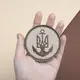 Шеврон на липучке Морская пехота Украины 8 см беж вышитый патч нашивка