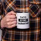 Кружка "Папа очень занят", Черный, украинская, Деревянная подарочная коробка с гравировкой, 330 мл
