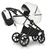Коляска 2 в 1 Verdi Makan black 01, metalik white, білий
