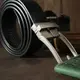 Ремень мужской со стильной пряжкой Vintage 20268 Черный
