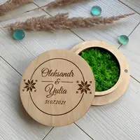 Коробка для обручок з вишиванкою, коробочка для обручок в українському етно стилі, етнічна підставка під обручки з іменами