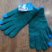 Теплые женские вязаные сенсорные перчатки "Touch GLOVES" Зелені
