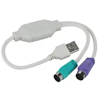 Перехідник Lesko 2 PS/2-USB 2.0 для підключення клавіатур мишок зі старими роз'ємами