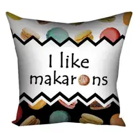 Подушка c принтом габардиновая I like makarons 50x50 (5P_SWE028)