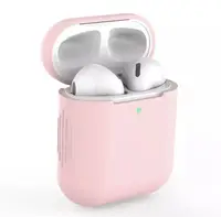 Силиконовый чехол для наушников pods 2 (Пудра)
