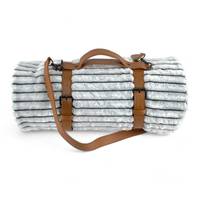 Плед флісовий тревел Love You 8172-R 150х200 см сірий у смужку