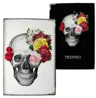 Обложка на паспорт Skull with roses (ткань)