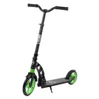 Самокат двухколесный "Best Scooter", с PU колесами, 1 амортизатором. Black and Green (99666)