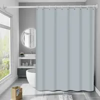 Шторка для ванны из полиэстера водонепроницаемая Bathlux 180x180 см с кольцами, занавеска для ванной комнаты