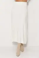 Міді спідниця у широкий рубчик - молочний цвет, ONE SIZE