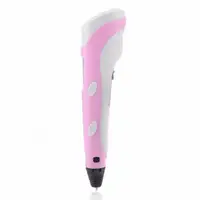 3D ручка для рисования с экраном 3д Ручка Pen3 MyRiwell с LCD дисплеем Розовая + трафарет