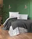 Постельное белье с летним пледом с бахромой First Choice Sole Pique Anthracite