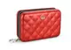 Бумажник на молнии OGON Quilted zipper на 24 карточки, красный