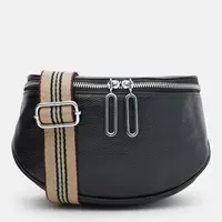 Женская кожаная сумка Borsa Leather K12228bl-black