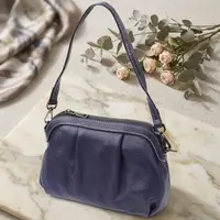 Женская кожаная сумка с эффектной драпировкой Vintage 22897 Синий