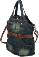 Джинсовая женская сумка в форме сарафана Fashion jeans bag синяя
