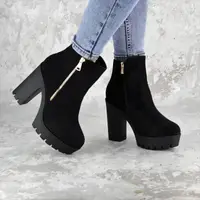 Женские ботильоны на каблуке Fashion Caitlyn 1340 40 размер 25 см Черный