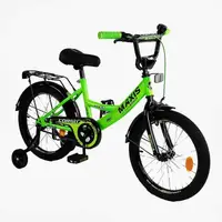 Велосипед 20" дюймов, 2-х колесный CORSO MAXIS, ручной тормоз, колокольчик, дополнительные колеса, собран на 75%. Green (163775)