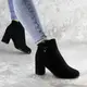 Женские ботильоны на каблуке Fashion Icarian 1406 39 размер 24,5 см Черный