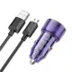 Адаптер автомобильный HOCO Micro USB cable Spacious  car charger set Z52 |1USB/1Type-C, 38W/3A, PD/QC|
