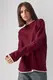 Жіночий лонгслів oversize з контрастною окантовкою по краях - бордо цвет, S
