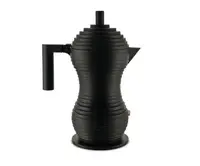Гейзерная кофеварка 150 мл Alessi Pulcina на 3 чашки черная