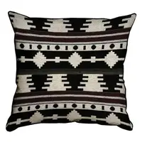 Подушка с мешковины Белый орнамент на черном фоне 45x45 см (45PHB_15NGETN050_SE)