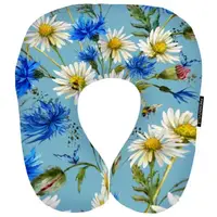 Дорожная подушка Ромашки и васильки 32x30 см (DOP_22U015)