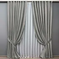 Комплект штор (2шт. 2х2,9м.) оксамит (бархат) однотонний. Колір світло-сірий. Код 1765ш 32-279