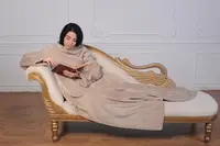 Плед с рукавами из микрофибры 200*150 см Бежевый UK-1001