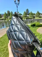 ЧОРНА - елегентана стьобана сумка на два окремих відділення на блискавці  із двома знімними ручками різної довжини (Луцьк, 772)