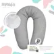 Подушка для беременных и кормления ТМ PAPAELLA 30х190 см + карабин горошек серый