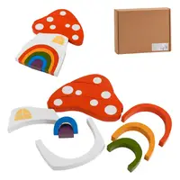 Дерев'яна гра Грибочок Wenyi, пірамідка, 10 деталей. Multicolor (111900)
