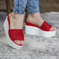 Шлепанцы женские Fashion Idjie 2822 40 размер 25,5 см Красный