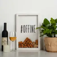 Рамка копилка "#offine" для пробок, Белый, английский