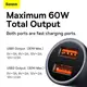 Адаптер автомобильный Baseus Golden Contactor Max Dual Fast Charger Car Charger |2USB, QC/PD, 60W/3A|