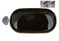 Блюдо Bona Di Gold Line 805-743 36х16.5х3 см черное