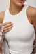 Приталенная однотонная майка в рубчике - белый цвет, ONE SIZE (есть размеры)