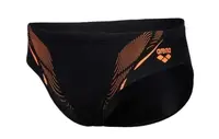 Плавки-слепые для парней Arena SWIM BRIEFS GRAPHIC черный, оранжевый Дет 128см
