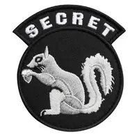 Шеврон на липучке Secret Squirrel 7,5×8,5 см вышитый патч, нашивка, шеврон Белка Разведка