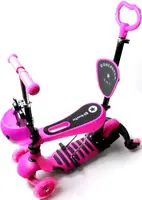 Самокат Scooter "Божья коровка" 5in1. Pink (4-х колесный, многофункциональный)