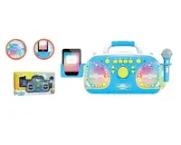 Дитячий іграшковий караоке, підсвічування, мікрофон, Bluetooth, MP3-кабель, USB-кабель. Blue (155254)
