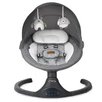 Укачивающий центр детский MoMi Kenani Dark Grey / Качалка шезлонг для новорожденных с функцией Bluetooth