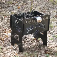 Мангал со встроенной шашлычницей и мотором на 6 шампуров с гравировкой - jack daniels